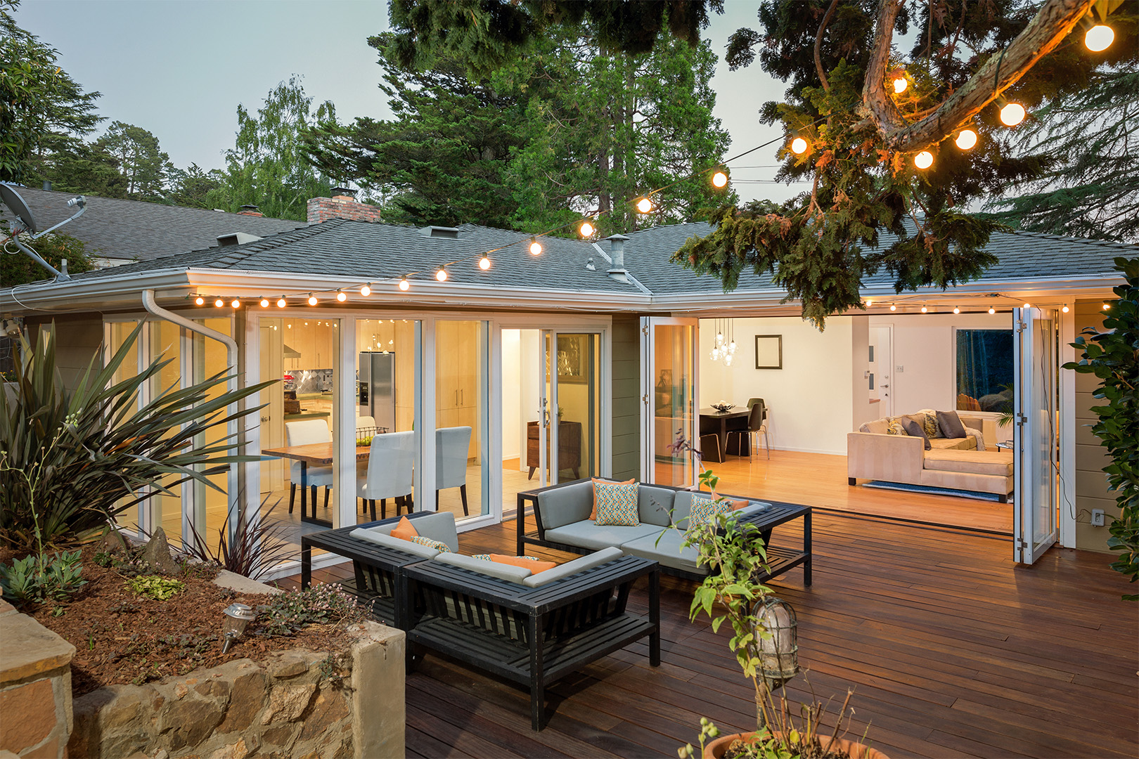 Home patio in the evening
